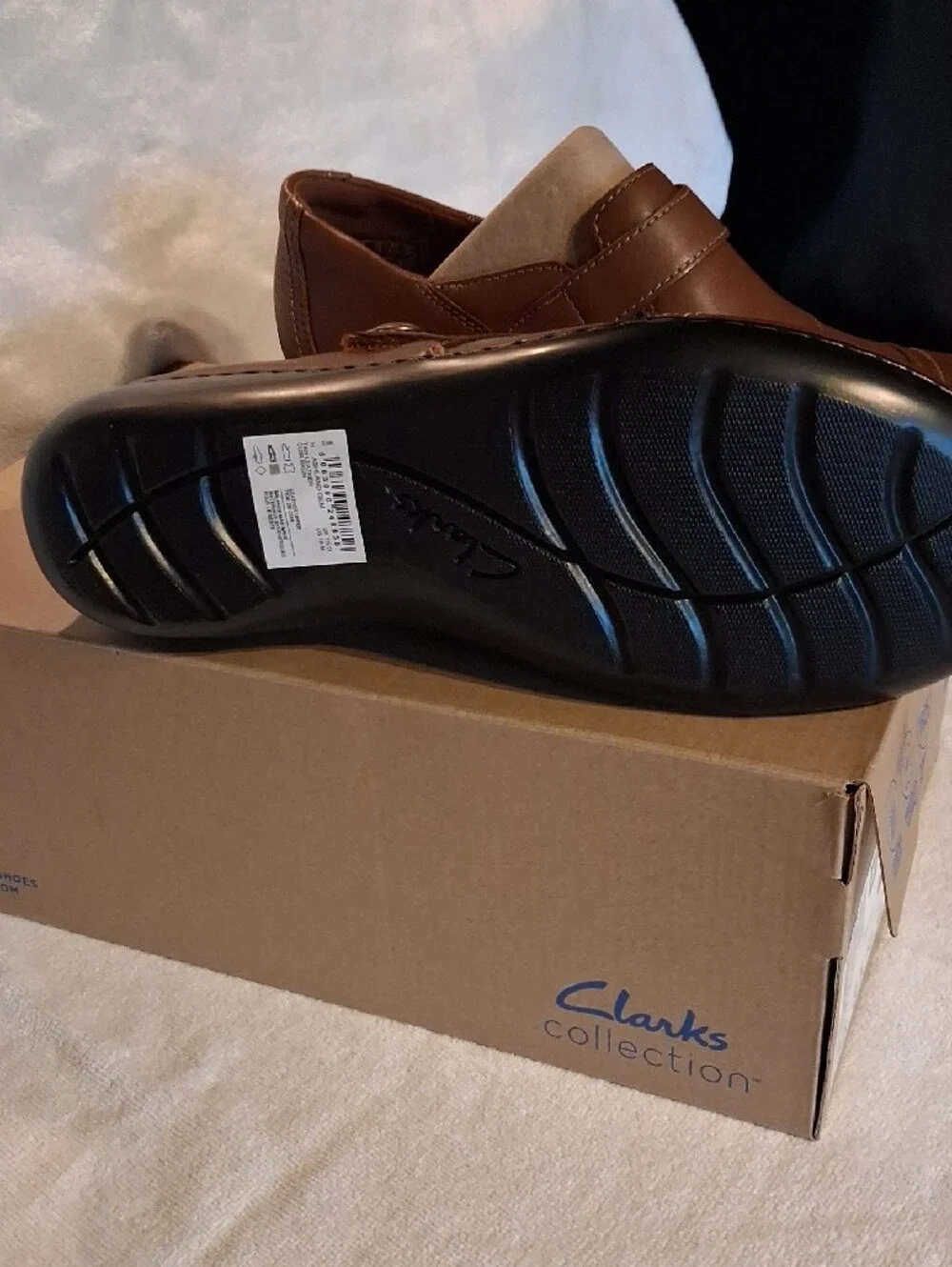 Clarks Brown Leather Women’s Wedge Slip-On, New Size 7.5 D